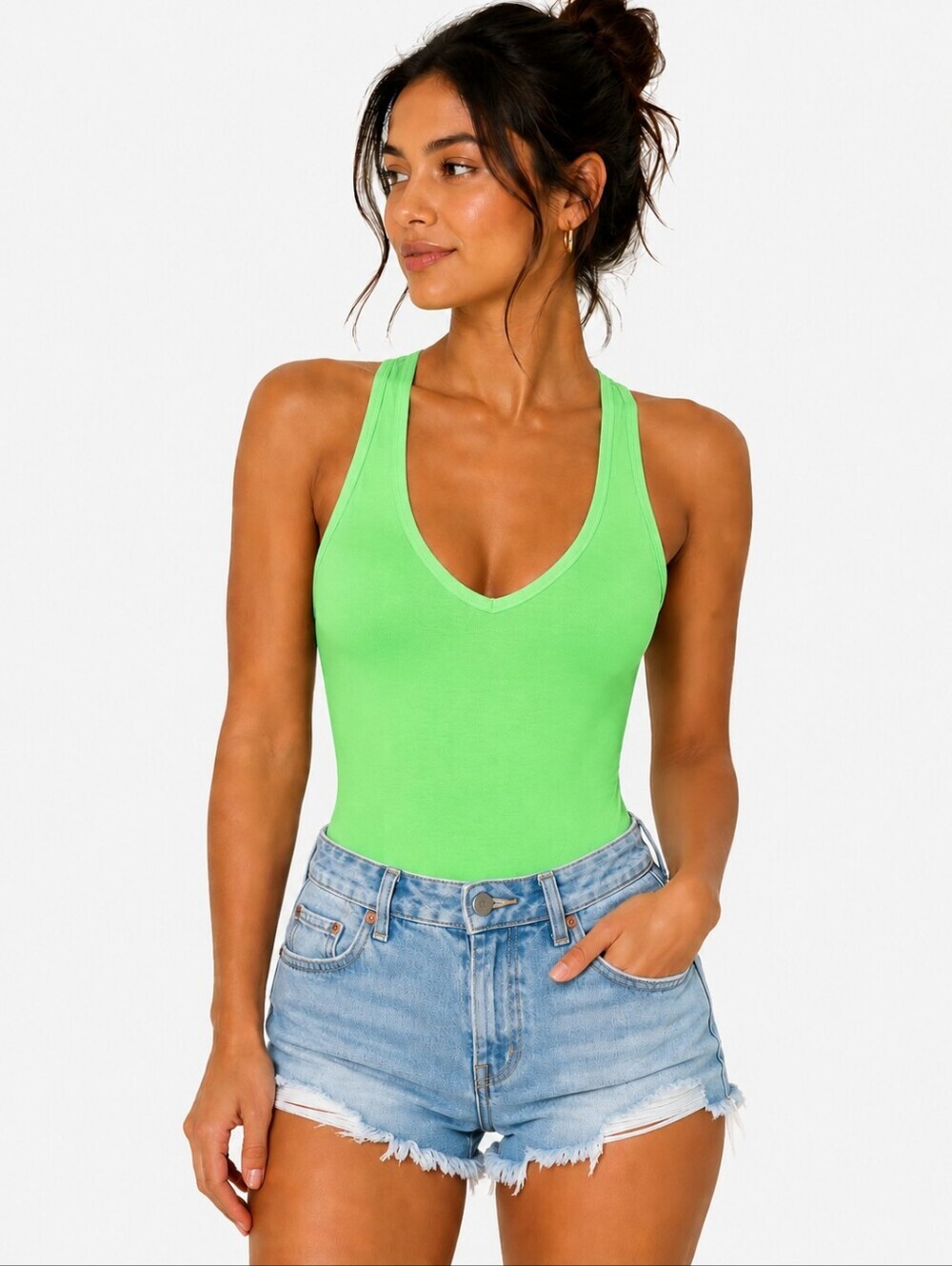 TNA Neon Green Bodysuit Size Small | Racerback Thong | NWT No Tags